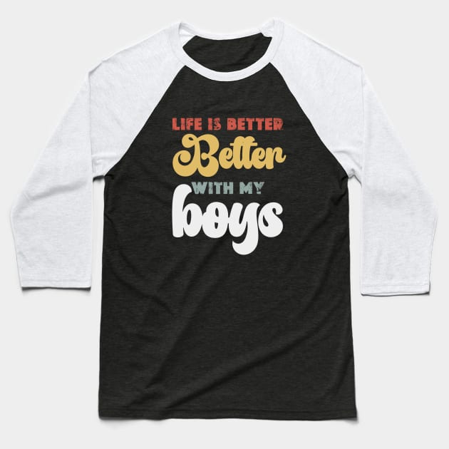 Life is Better with My Boys Women Funny Mom Gift Mothers Day 2024 Graphic Summer Short Athletic Baseball T-Shirt by graphicaesthetic ✅